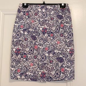 Ann Taylor pink floral pencil skirt, size 0